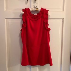 Ann Taylor red sleeveless top size 8